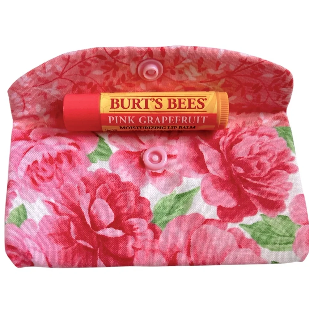 Hand Crafted Colorful Floral Lipstick Cozy Pocket Holder Fabric 100% Cotton